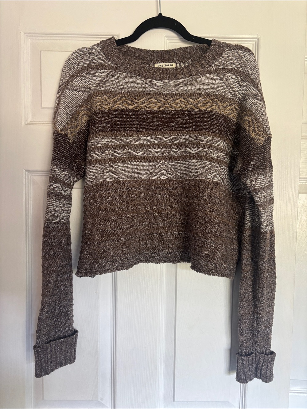 Brown Stripe Knit Sweater